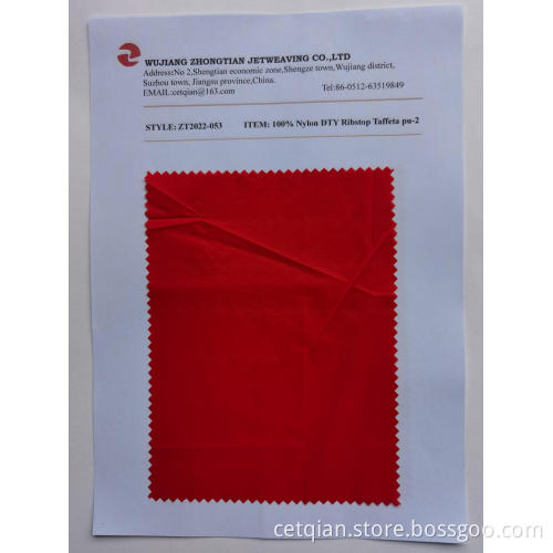 100% Nylon DTY Ribstop Taffeta pu